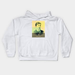 Marcel Proust portrait and quote: Remembrance of things past is not necessarily the remembrance of things as they were Kids Hoodie